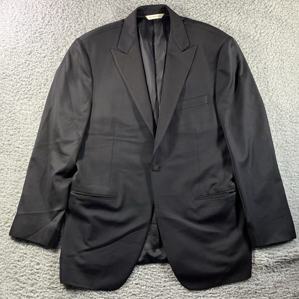 Samuelsohn Gable Tuxedo Jacket Super 150's Wool Black Peak Lapel Men's 42R